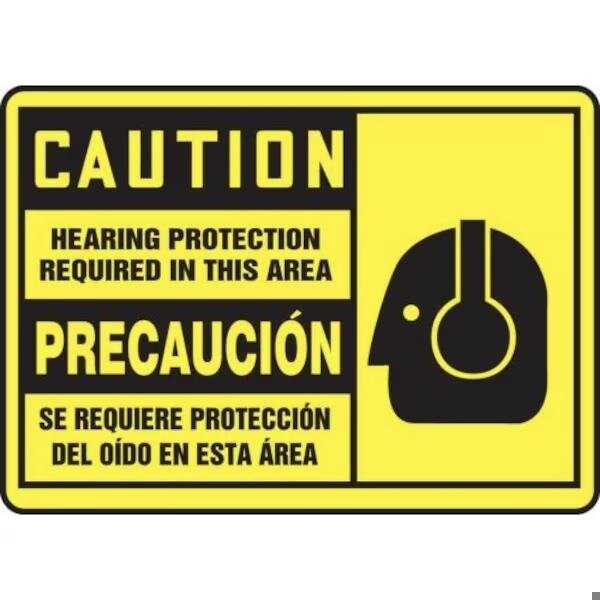 Accuform BILINGUAL OSHA CAUTION Safety Sign SBMPPE410MXV SBMPPE410MXV - main